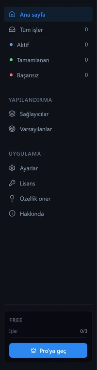 Sablate kenar çubuğu: iş filtreleri, yapılandırma ve uygulama bölümleri